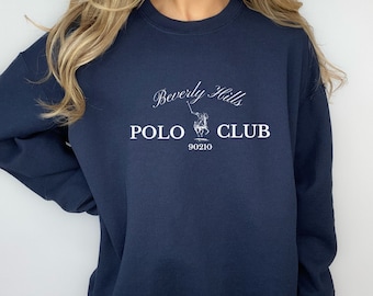 BEVERLY HILLS POLO Club Crewneck // Sporty & Luxe Sweatshirt // Vintage Pullover //Y2K Aesthetic Sweatshirt // Preppy 90210 Crewneck