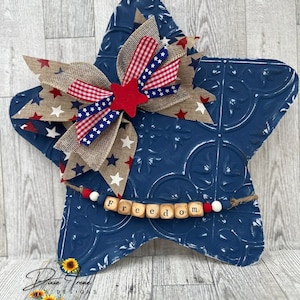 Faux Tin Tile Star, Americana, 4th of July, Wall Decor, Patriotic, Summer Decor, Farmhouse, Freedom