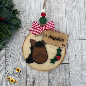 Personalized Christmas Ornament, Stocking Stuffer, Customized Ornament, 2024 Ornament, Name Ornament, Wood Ornament, Horse Ornament