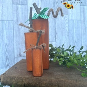 Pumpkin Block Trio, Fall Decor, Fall Tiered Tray, Autumn Decor, Pumpkins, Harvest Tiered Tray, Fall Shelf Sitter, Pumpkin, Harvest Decor