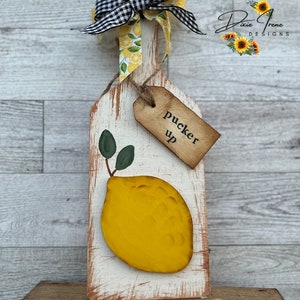 Lemon Cutting Board, Lemon Decor, Tiered Tray, Summer Tiered Tray, Spring Decor, Lemon Floral Decor, Lemon Tiered Tray, Cute Lemon