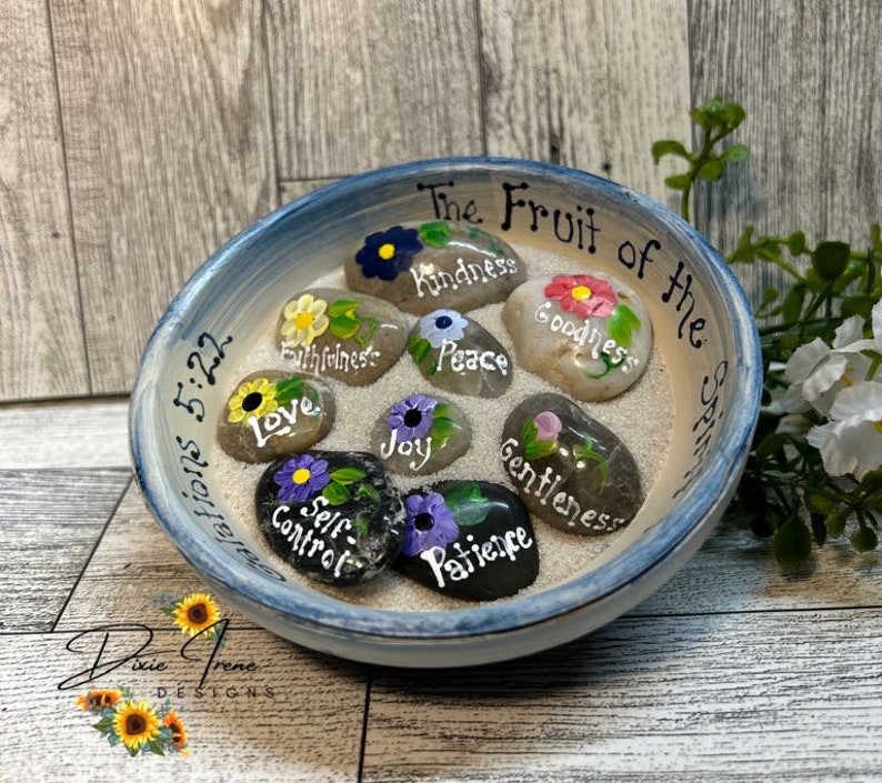 Scripture Stone~ Fruit of the Spirit, Meditation Stones, Zen Garden ...