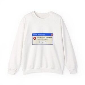 Sweatshirt met computerfoutmelding