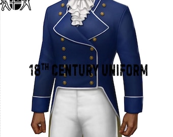 Navy Blue Wool Tailcoat: Victorian Regency Military Style