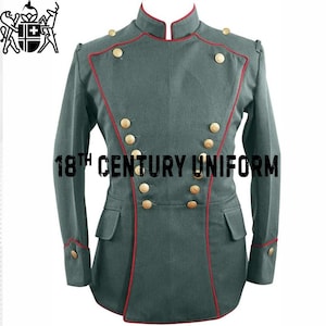 Military WWI Jacket, Regiment Tunic, WWI Empire Jacket, Officer's Gabardine Tunic, 19th Century Tunic, British Tunic, Men's Green Wool Tunic