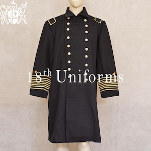 Wool Naval Officer Frock Coat: Civil War Military Uniform