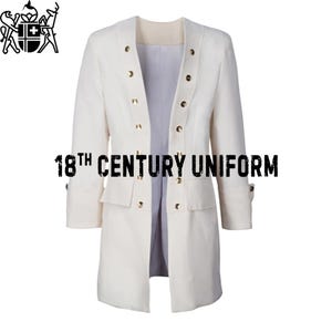 Redingote del XVIII secolo, redingote militare, redingote coloniale, redingote steampunk, cappotto da guerra civile, redingote da uomo in lana bianco sporco