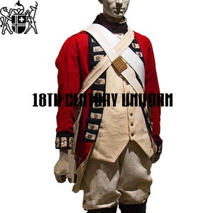 Red Wool British Army Uniform: 18th Century Revolutionary War Redcoat