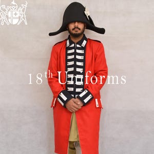 Giacca del reggimento britannico in lana rossa: uniforme del XVIII secolo