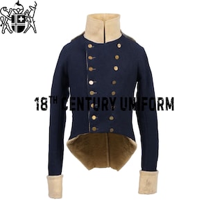 Navy Blue Wool Regiment Jacket: Regency British Tailcoat