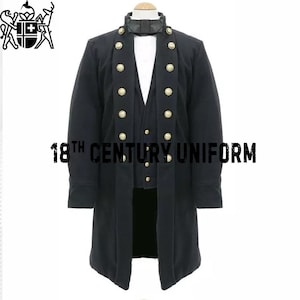 Cappotto da uomo in lana nera: uniforme militare vittoriana