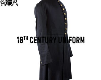 黒ウールの南北戦争用フロックコート：1860年代のミリタリージャケット
