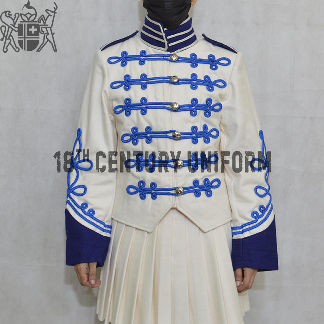 Off-white Wool Hussar Jacket: 18th Century Braid Fashion - Etsy