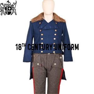 Blue Wool Tailcoat: 19th Century Regency Bridgerton Style