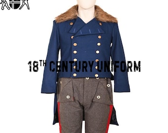 Blue Wool Tailcoat: 19th Century Regency Bridgerton Style
