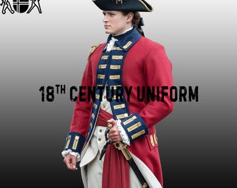 Red Wool British 18th Century Regiment Uniform