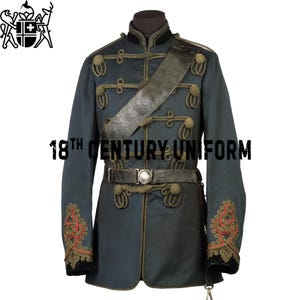 18th Century British Army Cavalry Jacket: Navy Blue Wool Uniform