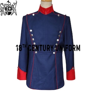 Napoleon Jacket, Imperial Officer Tunic, 19th Century Tunic, British Hussar Tunic, Military WWI Jacket, Regiment Tunic, Men Blue Wool Tunic