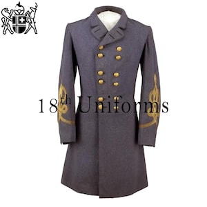 17世紀フランス将校用ウールフロックコート - ネイビーブルーの制服
