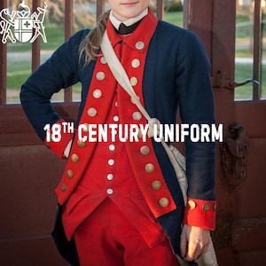 Navy Blue Wool Revolutionary War Uniform: 1750s Continental Army Style