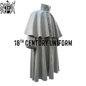 Handmade Grey Wool Inverness Cape: Men&#39;s Victorian Regency Coat