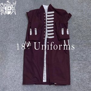 New Men Victorian Frock Coat, Colonial frock Coat, 18th Century Military Frock Coat, Steampunk Frock Coat,  Medieval Frock Coat Maroon Wool