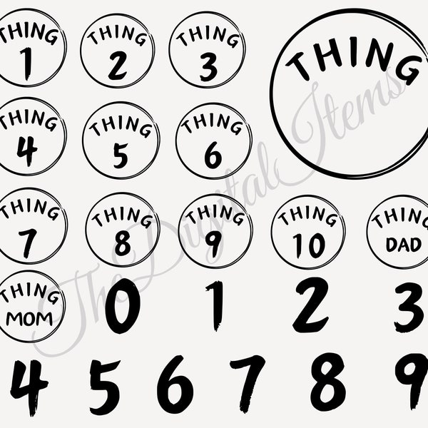 Thing 1 Thing 2 SVG Cut File,Thing Dad Svg,Thing Mom Svg,Thing Svg File for Cricut,Thing Silhouette,With Editable Esign Cut File,Cricut