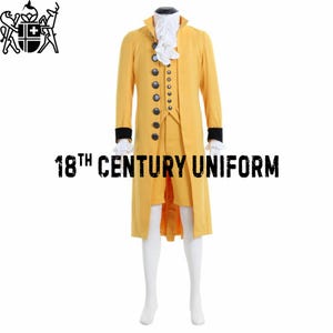 18th Century Frock Coat, Men Frock Coat, Victorian Frock Coat, Military Frock Coat, Medieval Cosplay Costume, Men Yellow Wool Frock Coat