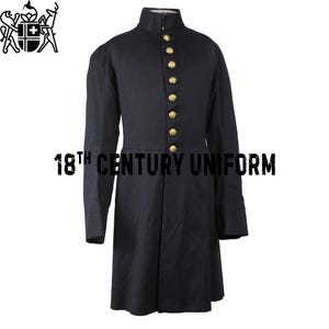 Black Wool Civil War Frock Coat: 1860s Military Jacket