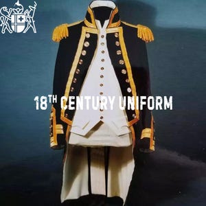 Wool Royal Naval Tailcoat: 1812 British Navy Captain Uniform