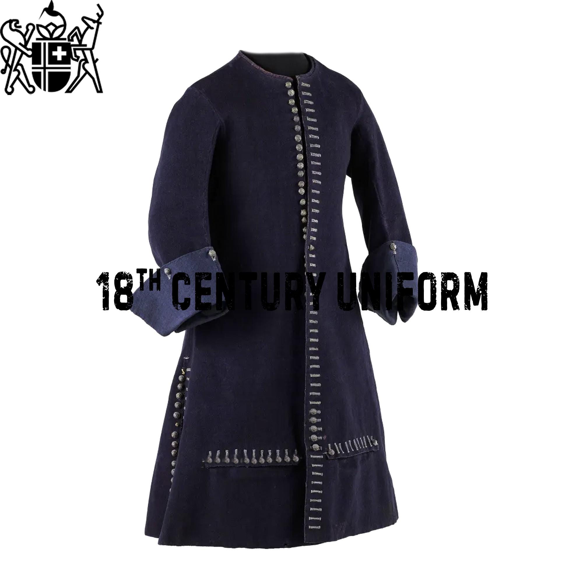 17世紀フランス将校用ウールフロックコート - ネイビーブルーの制服