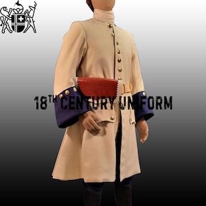 Men's Off White Wool French Officer Frock Coat: 1730 Uniform
