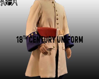 18世紀フランス将校用レッドウールフロックコート：イギリス軍制服