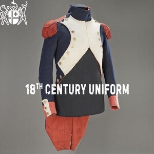 Napoleon Tailcoat, Napoleon Uniform, 18th Century Tailcoat, Napoleonic Uniform, Napoleon Guard Jacket Navy Blue Wool Coat