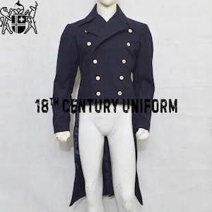 Navy Blue Wool Regency Tailcoat - Mr. Darcy Style