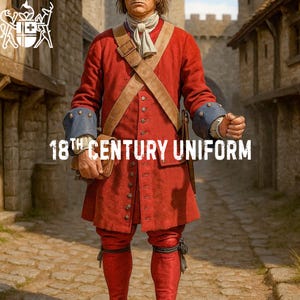 18th Century French Infantry Wool Frock Coat - Red Military Uniform