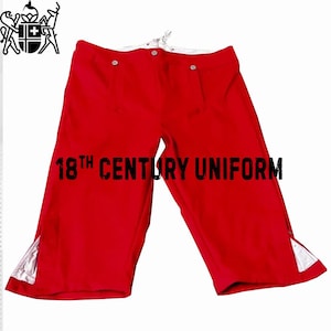 Red Breaches, 18th Century Revolutionary War Breeches, Breeches Regency Gentleman 1830 Men Red Wool Breeches