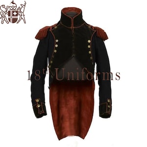 Napoleon Uniform, 18th Century Napoleonic Guard jacket, French Napoleon uniform, 1849 Napoleon War uniform Men Black Wool Jacket