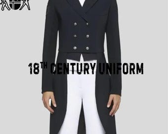 Men's Black Wool Regency Tailcoat: 18th Century Mr. Darcy Coat