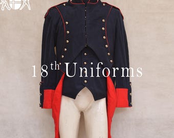 Men's Navy Blue Wool Napoleon Tailcoat - French Guard Uniform