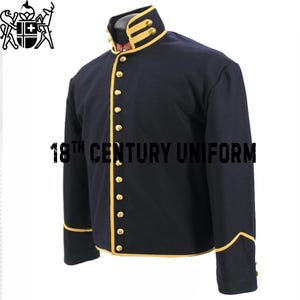 Men&#39;s Black Wool Military Jacket: Civil War, Cavalry, Royal British Style