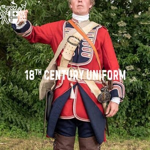 British Redcoat Wool Uniform: 18th Century Historical Reenactment Coat