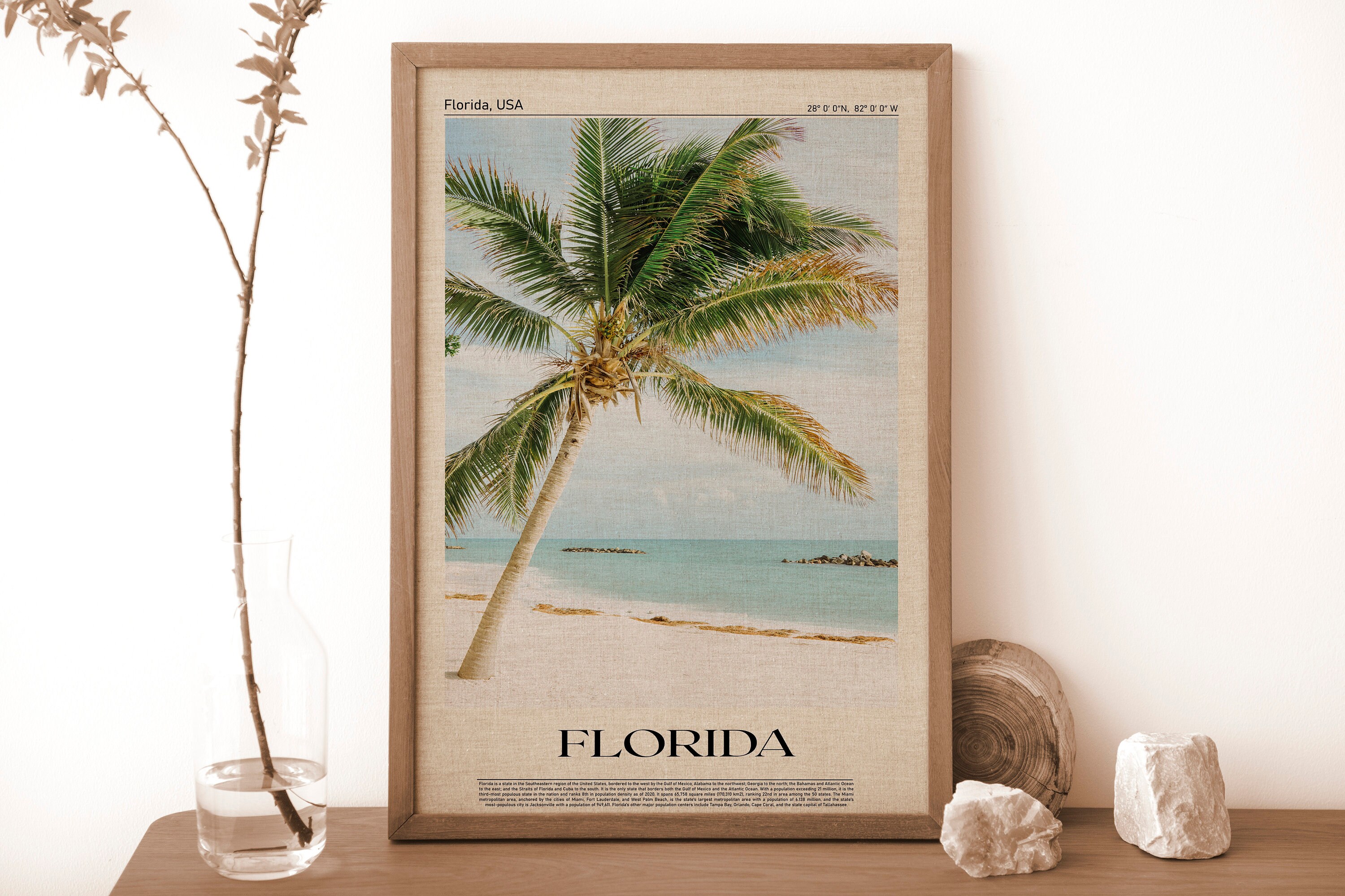 Digital Oil Paint Wall Decor Florida Wall Art Florida Etsy