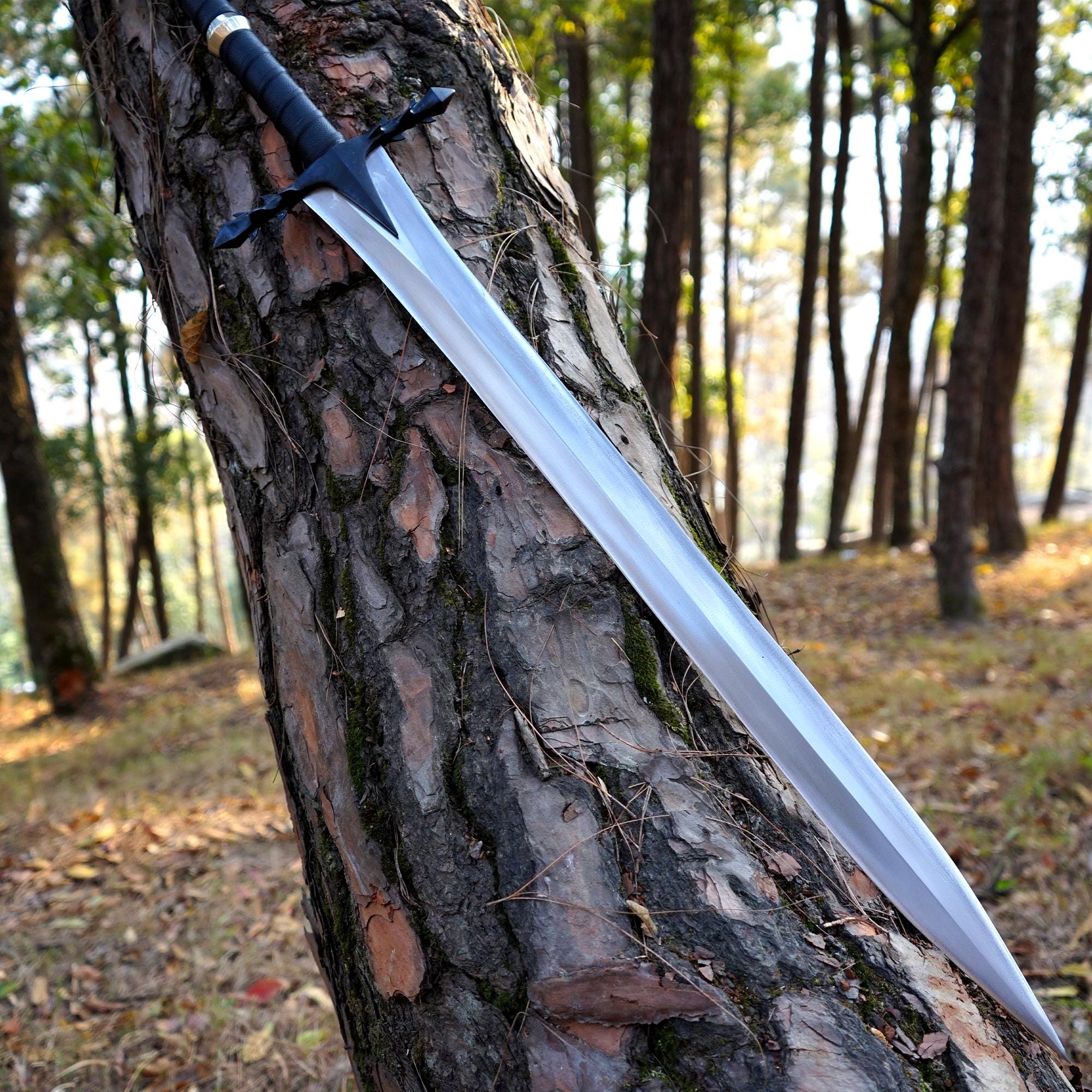 Hand Forged 5160 Carbon Steel Sword 31 Inch Full Tang Medieval Replica ...