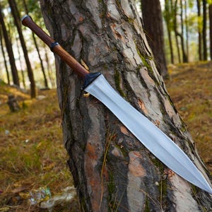 Zulu Iklwa Spear : 18 inch Sword-Spear Hybrid | Sharpen Gifts | Camper Gifts for Him | Highly Graded Carbon Steel Blade | Anniversary Gifts