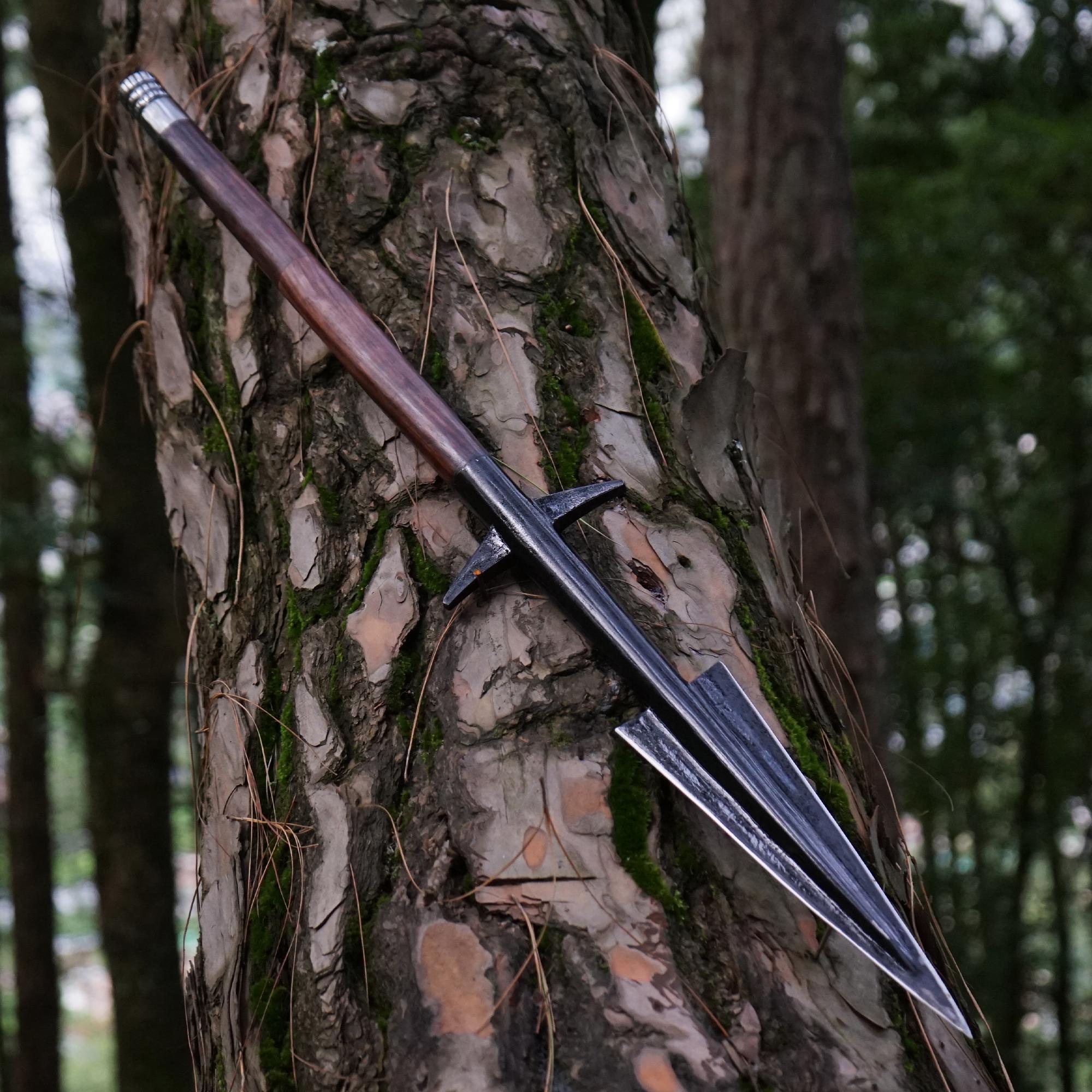 Hand-forged Tempered Steel Viking Spear Head (9 Inch Blade