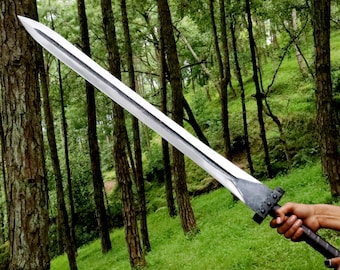 Large Sword 41 inch Two Handed Carbon Steel, Hand Forged Collector Blade