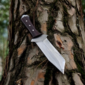 Bowie Knife: Hand Forged Seax Knife | Birthday Gifts for Boyfriend | Dad Gifts | Handmade Gifts | Graduation Gifts | Sharp Water Tempered