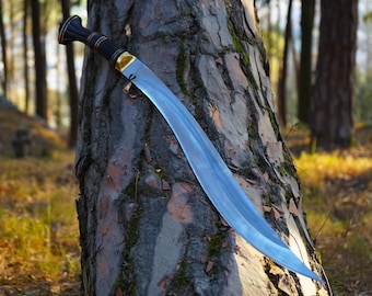 Hand Forged Kukri Knife – 20 Inch Carbon Steel Blade | Brass Handle | Nepali Gurkha Collectible