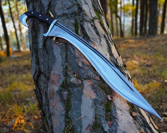 Greek Kopis : Handmade Jungle Machete Knife | Oil Quenching Balanced Water Tempered Sharp Blade |  Art of Himalayas | Ready to Use Gifts